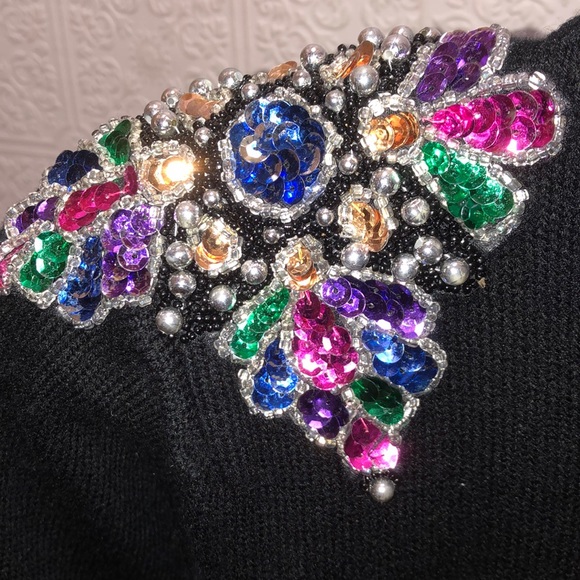 Vintage 80’s Darian Petites Sequined Sweater Dress Medium Petite - Picture 6 of 9